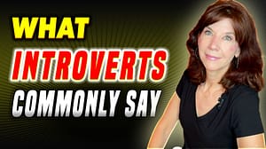text reads, "what introverts commonly say". with a photo of antoinette speaker on the right side